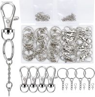 ▫۞┇ 120PCS Swivel Snap Hook Set- Swivel Lobster Clasp Key Rings with ChainJump Rings Screw Eye Pins for Keychain Lanyard