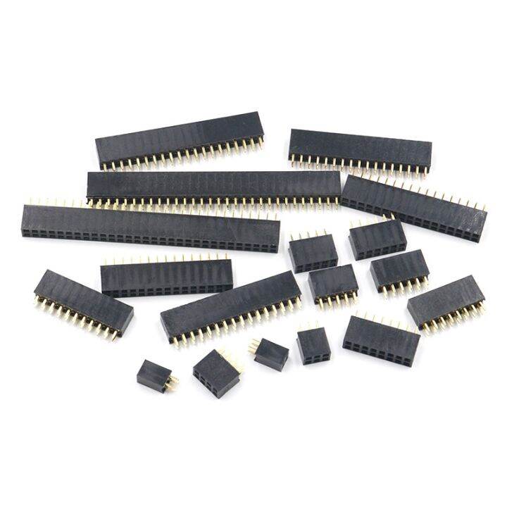 10pcs-2-54mm-2x2-3-4-5-6-8-10-12-13-15-20-40-pin-double-row-straight-needle-pcb-strip-connector-2-54-female-header-socke