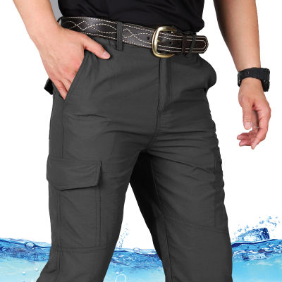 2021 Men Trousers and Pants Summer Thin Cargo Pants Male Chinos Trousers Quick Dry Waterproof Work Pant Full Length Trouser