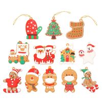 12ชิ้น Christmas Gingerbread Ornament สำหรับ Tree Ginger Man พร้อม Strings Figurine Tree แขวน Xmas จี้ Multicolor