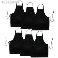 ♚♠◄ 6 Pack Black Kitchen Apron with 2 Pockets Anti-Dirty Apron Suitable for Barbecue Kitchen Cooking Baking Restaurant