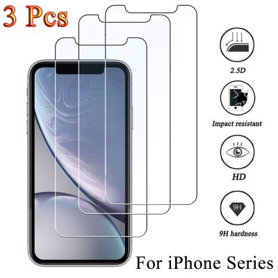 3Pcs Protective glass on iphone 11 12 13 14 Pro Max Mini XS XR 7 8 14 Plus screen protector For iphone 13 Pro Max Tempered glass