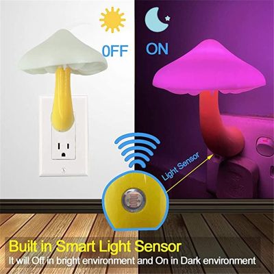 【CC】 Night Lights Sensor Toilet Bedroom Wall Lamps Light-control US/EU Plug
