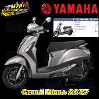 ชุดสี แฟริ่ง กาบ แท้ศูนย์ GRAND FILANO ปี 2017 สีเทา 2BL5 ชุดสี,แฟริ่ง YAMAHA