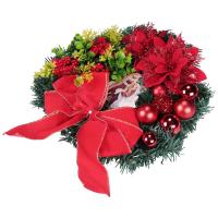 Christmas Wreath with Lights Hanging Ornaments Front Door Wall Decorations Tree Artificial Garland