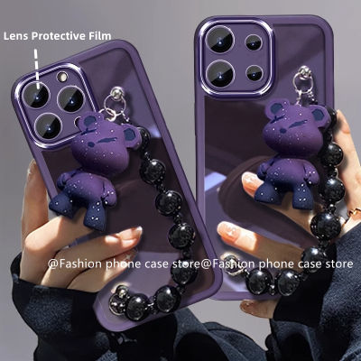 [ฟิล์มเลนส์ในตัว] เคส Infinix Smart7 X6515 Tecno Spark GO 2023 Tecno POP7 Pro Phone Case แฟชั่นขายดีเคสพร้อมซองนุ่มใสสีทึบสร้อยข้อมือรูปตุ๊กตา