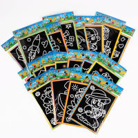 6 PCS 13x9.5cm DIY Scraping Drawing Book Two Sides Use Coloring Graffiti Card Paper Children Painting Learning Scratch Book Flash Cards Flash Cards