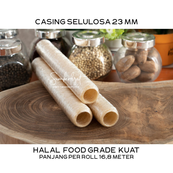 Casing Selongsong Kulit Sosis 23 Mm Selulosa Cellulose Panjang 16 8