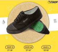 New! รองเท้านักเรียน รองเท้าผ้าใบ Chappy Tiger สีดำ รองเท้าผ้าใบนักเรียนชาย
