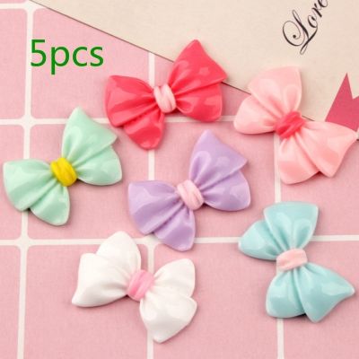 5pcs/pack Resin Bowknot Flatback Embellishments for Phone Case Decoration Diy Hair Accessories