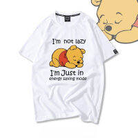 【Fashion】New  Mens and womens same T-shirt cartoon Winnie the Pooh short sleeve cotton loose cute ins fashion cartoon แฟชั่นแขนสั้นผ้าฝ้าย