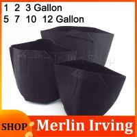 Merlin Irving Shop 1gal 5gal 10gal 12 Gallon Flowers veg Plant Grow Bags pots planter Tools non-woven fabric nursery growing pot for Garden yard