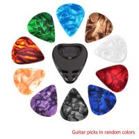 10 Pcs Guitar Picks Guitar Pick Holder Set for Acoustic Guitar Electric Guitar Bass Ukulele Stick-on Holder (Picks Random Color) Guitar Bass Accessori