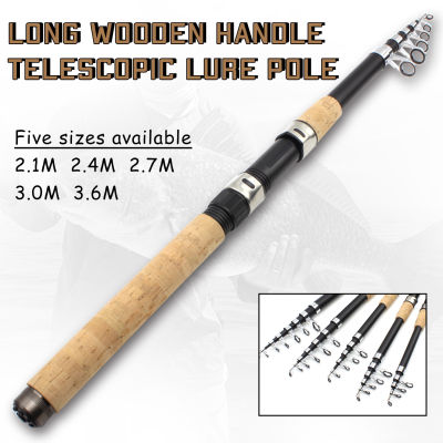 NEW 2.1M-3.6M Cheap fishing rod spinning escopic Portable carp rod Extended handle Short sea pole lake long shot fishing rod