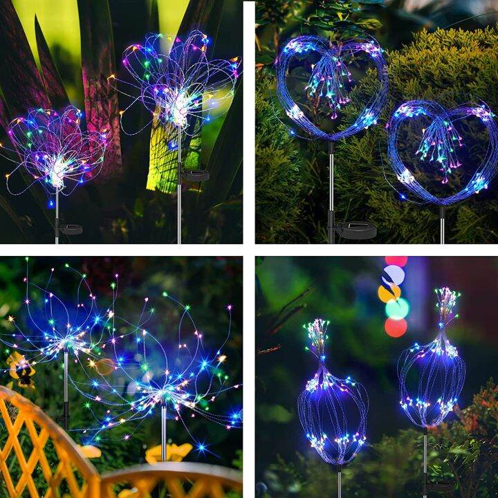 Firework Light Solar Christmas Lights Outdoor Waterproof Copper Wire