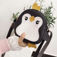 Girls Shoulder Bags Cartoon Penguin Coin Purse Cute Zipper Children Coin Wallet Card Messenger Bags