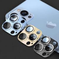 For iPhone 14 Plus 12 13 Mini Metal Ring Camera Lens Protectors For iPhone 11 12 13 14 Pro Max Glass Camera Lens  Screen Protectors