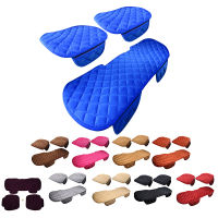 1 sets of 3pcs Vehicle Front Rear Seat Cover Silk Velvet Protective Mat Decor Universal Royal blue