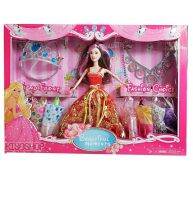 BARBIES TOYS ชุดเซ็ทตุ๊กตาบาร์บี้ เจ้าหญิงพร้อมสร้อยคอเครื่องประดับสวยงาม   สีสันสดใส