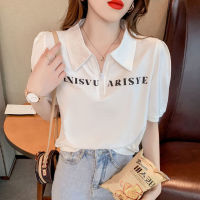 Cotton Shirt Korean Style Fashion Women Blouse Short Sleeve Casual Polo Tops Summer New