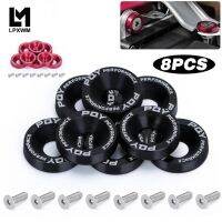 8Pcs M6 Car Modified Hex Fasteners Fender Washer Bumper Engine Concave Screws Fender Washer License Plate Bolts Car styling