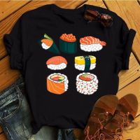 COD DSFERTRETRE Vintage Graphic Sushi Women T Shirt Top Short Sleeve Fashion T-shirts Casual Loose Graphic Tshirt