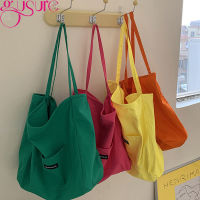 Gusure Women High Quality Canvas Shoulder Bag Large Capacity Travel Shopper Bags Casual Student Book Totes Female Handbags Purse
