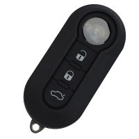 3ปุ่มรีโมทดัดแปลงพลิกกุญแจรถ Fob Shell สำหรับ Fiat 500l 500e Panda Punto vo Peugeot er Uncut Blade Key Case