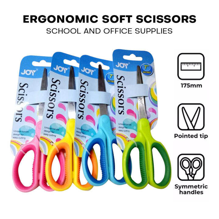 Joy Affordable Ergonomic Soft Grip Scissors 6,7,8 inches Lazada PH