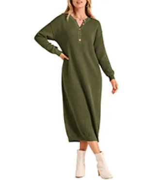 PRETTYGARDEN Women's Long Sleeve Mini Tunic Dress Casual Crewneck