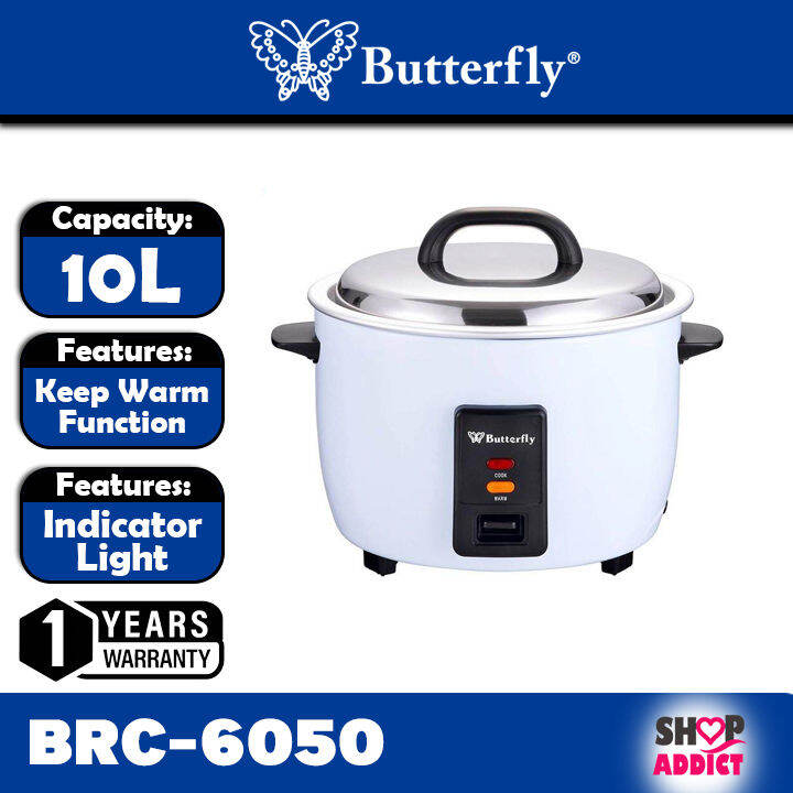 Butterfly Electric Rice Cooker Periuk Nasi Elektrik 10L BRC6050 Lazada