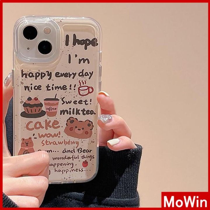 mowin-เข้ากันได้สำหรับ-เคสไอโฟน-เคสไอโฟน11-เคส-11เคสไอโฟนเคสใสเคส-นุ่มกันกระแทกปุ่มชุบไฟฟ้าน่ารักหมีกราฟฟิตีเข้ากันได้กับ-iphone-13