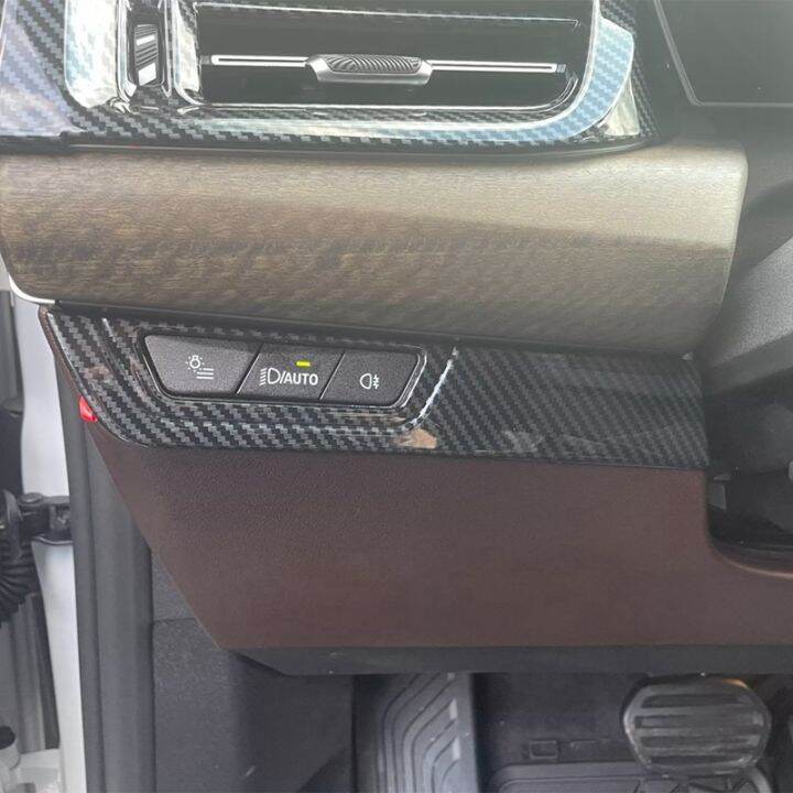 For X1 U11 2023 2024 Car Headlight Switch Cover Frame Trim Sticker Accessories ABS Carbon