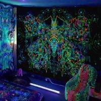 Aesthetic Wall Hanging Hippie Tapestry Decor Black Light Tapestry Psychedelic Tapestry Tapiz Home Decor UV Tapestry