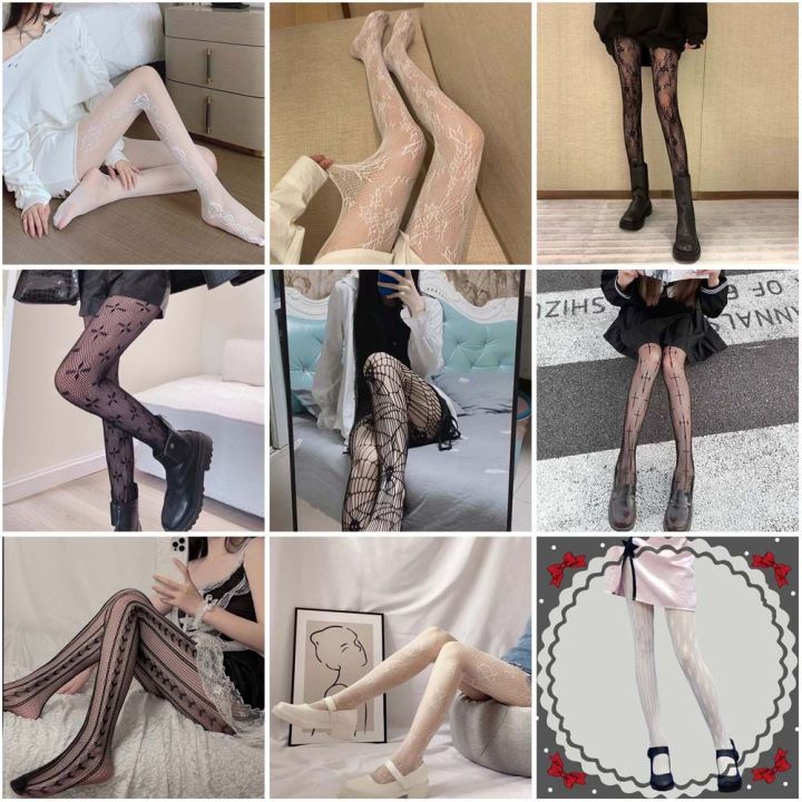 Ready Stock/COD】Gothic Hollow Out Punk Style Womens Sock Tights Pantyhose  Fishnet stockings Net stockings