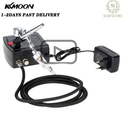 【READY STOCK】KKmoon Multi-purpose Dual Action Airbrush Mini Air Compressor Set Gravity Feed Air Brush Kit for Art Painting Tattoo Manicure Craft Cake Spray Model Air Brush Nail Tool Set 100-250V EU Plug