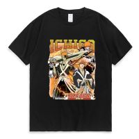 Japan Anime Bleach Kurosaki Ichigo T Shirt Funny Cool Graphic T Shirts Manga Double Sided Print T-shirt Streetwear Short Sleeve XS-4XL-5XL-6XL