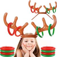 เกมคริสต์มาส Inflatable Reindeer Antler หมวกโยนคริสต์มาสของขวัญเด็ก Navidad 2021ปีใหม่คริสต์มาสกลางแจ้งพอง Toy