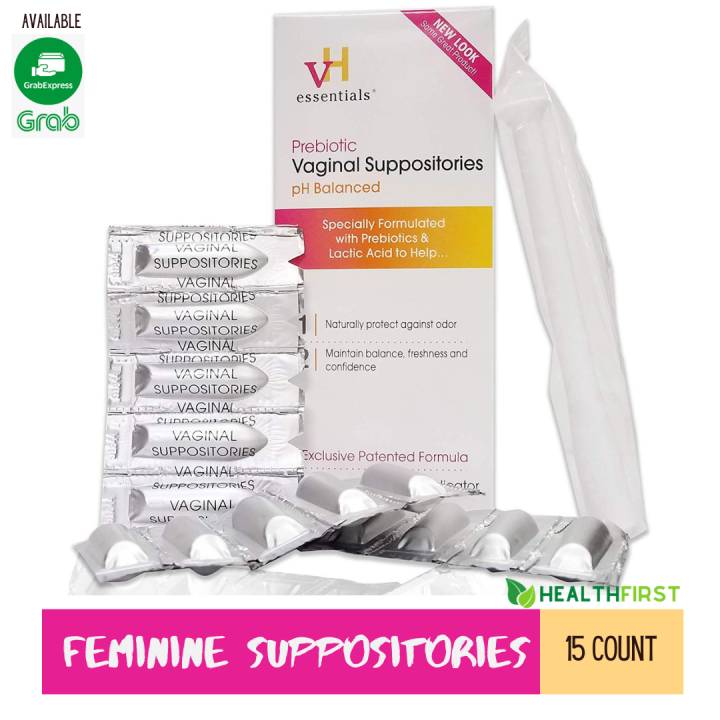 vH Essentials Prebiotic (15 Count) Suppositories pH Balanced, Protect