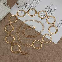 【YF】 2023 New Arrival Chain Fashion Gold Metal Female Round Alloy Waist Belts