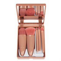 【cw】 5Pcs Makeup Brushes Set Foundation Blush Blending Make Up Storage with Mirror 【hot】