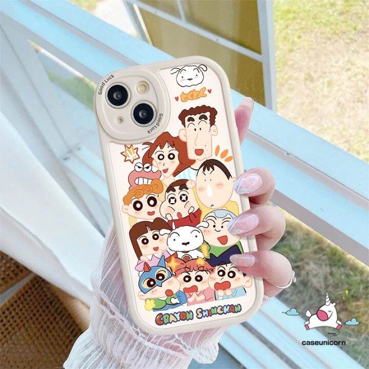 เคสคู่รักลายกราฟฟิตีการ์ตูนทอยสตอรี่น่ารักเข้ากันได้กับ-iphone-11-14-13-12-pro-max-7plus-xr-7-6-8-6s-plus-x-xs-max-se-2020เคส-tpu-นุ่มกันกระแทกสีเทียนตลก-shin-chan