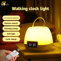B&S LED Light Remote Control Night Light Clock Light Room Light Bedroom Light table Lamp Bedside Light usb power power Outage Emergency Light Portable Light Led Charging Desk Lamp 4w Tricolor Can Be Timed room decoration lights Home decoration wireless la