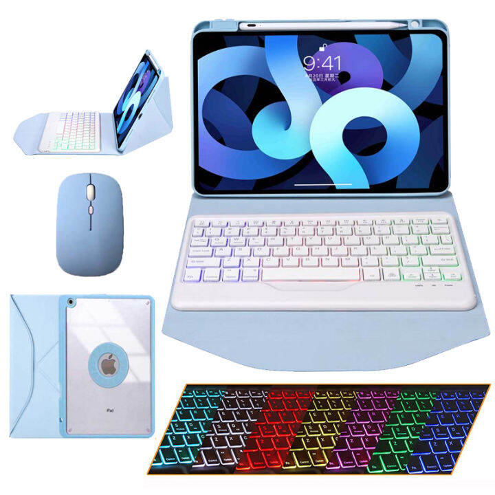 Backlights Keyboard+Mouse with Movable Case for iPad 10th Gen 10.9 2022