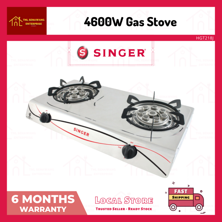 [READY STOCK] SINGER 4600W Gas Stove HGT218J Dapur Gas 2 Penunu