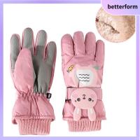 BETTERFORM กันลม ถุงมือสกีสำหรับเด็ก กันน้ำกันน้ำได้ หนาอบอุ่น ถุงมือขี่จักรยานสำหรับเด็ก แบบพกพาได้ ฤดูหนาวในฤดูหนาว ถุงมือแขนยาว เด็กเด็กผู้ชายเด็กผู้หญิง