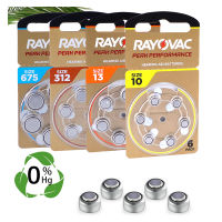 60ชิ้นเครื่องช่วยฟังแบตเตอรี่ RAYOVAC ยอด1.45โวลต์ A312 10 A13 675 PR41สังกะสีอากาศ BTE CIC RIC OE เครื่องช่วยฟังหูฟัง