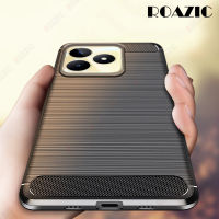 ROAZIC สำหรับ Realme C53 C51เคสโทรศัพท์หรูหราบางเฉียบ [คาร์บอนไฟเบอร์ป้องกันลายนิ้วมือ] ชุดป้องกันแบบนิ่มฝาหลังป้องกันการกระแทก