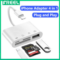 อะแดปเตอร์เครื่องอ่านการ์ด SD TF สำหรับ Iphone/ipad,4 In 1 USB OTG ชุดเชื่อมต่อกล้องอะแดปเตอร์พร้อมเครื่องอ่านการ์ด SD TF และอะแดปเตอร์ชาร์จรองรับ IOS 14ใหม่ล่าสุด