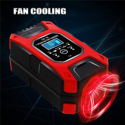 Automatic Charger 7A 12V 7-Stage Smart Fast Battery Charger Car Motorcycle Pulse Repair Charger Lead Acid Battery Charger